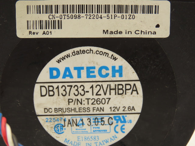 Datech DB13733-12VHBPA T2607 DC Brushless Server Blower Fan 12VDC 2.6A Lot of 11
