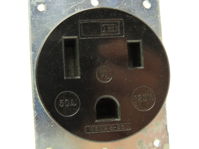 Bryant 9550-FR Flush Receptacle 2 Pole 3 Wire 50A 125V Box Mount Lot of 5