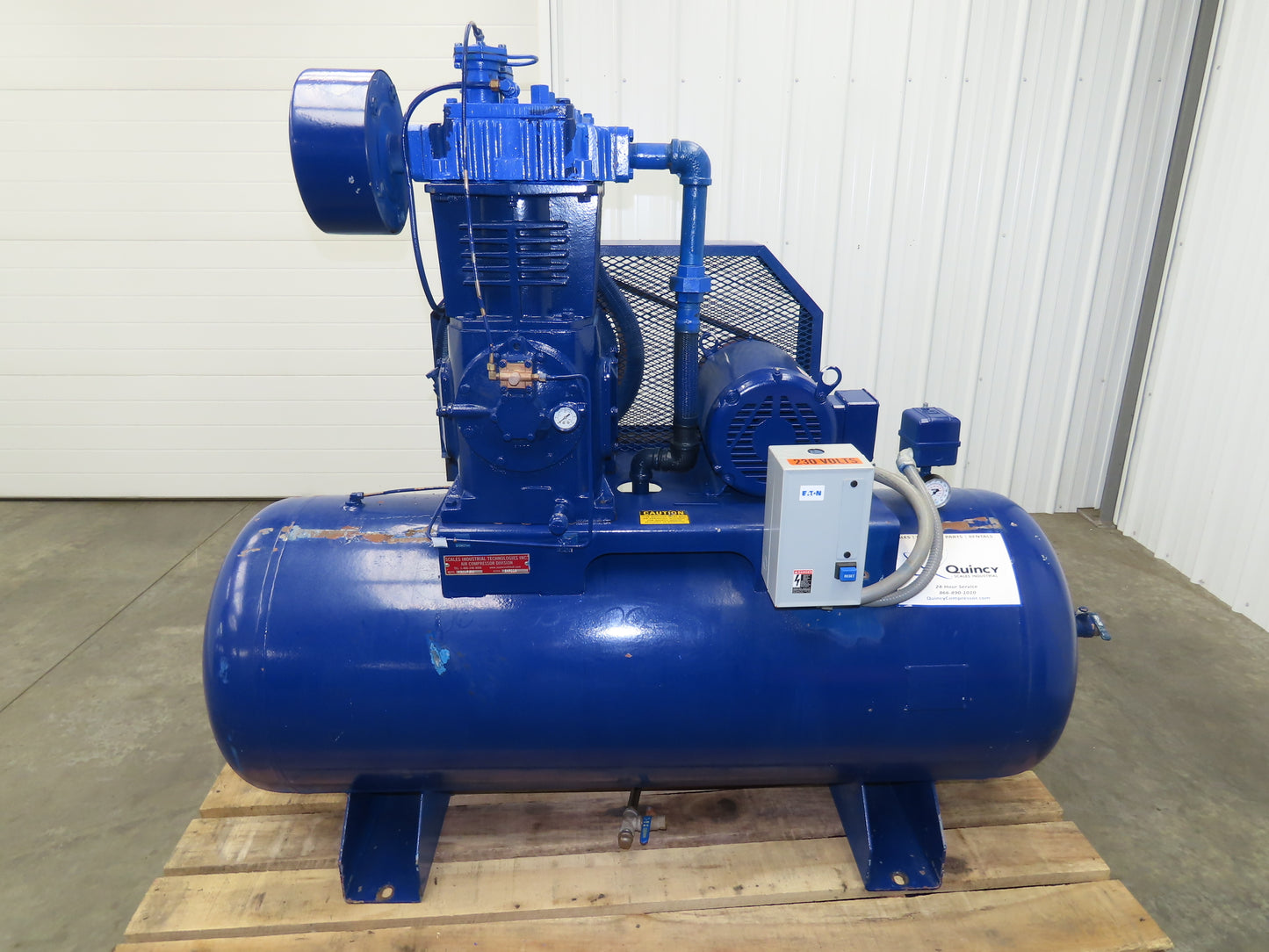Quincy 350 Piston Air Compressor Pump 36CFM 175PSI 10Hp 230/460V 120G Tank