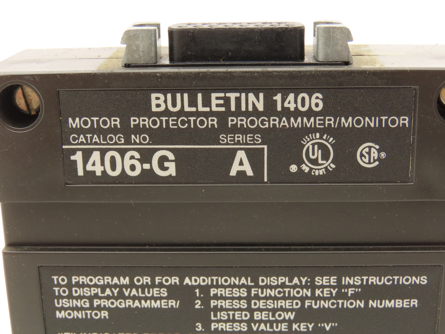 Allen Bradley 1406-G Motor Protector Programmer Monitor Series A With Bracket