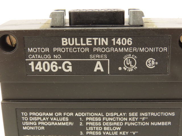 Allen Bradley 1406-G Motor Protector Programmer Monitor Series A With Bracket