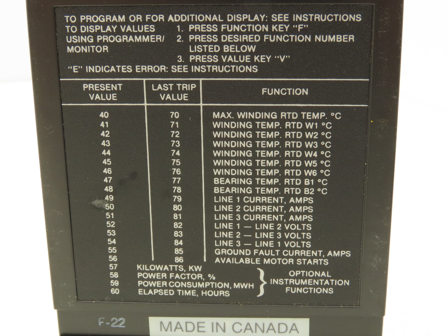 Allen Bradley 1406-G Motor Protector Programmer Monitor Series A With Bracket