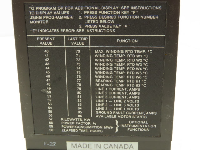 Allen Bradley 1406-G Motor Protector Programmer Monitor Series A With Bracket