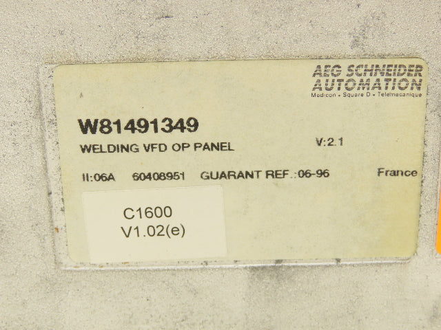 Telemecanique C1600 HMI Welding VFD OP Push Button Panel 24V V2.1 W81491349