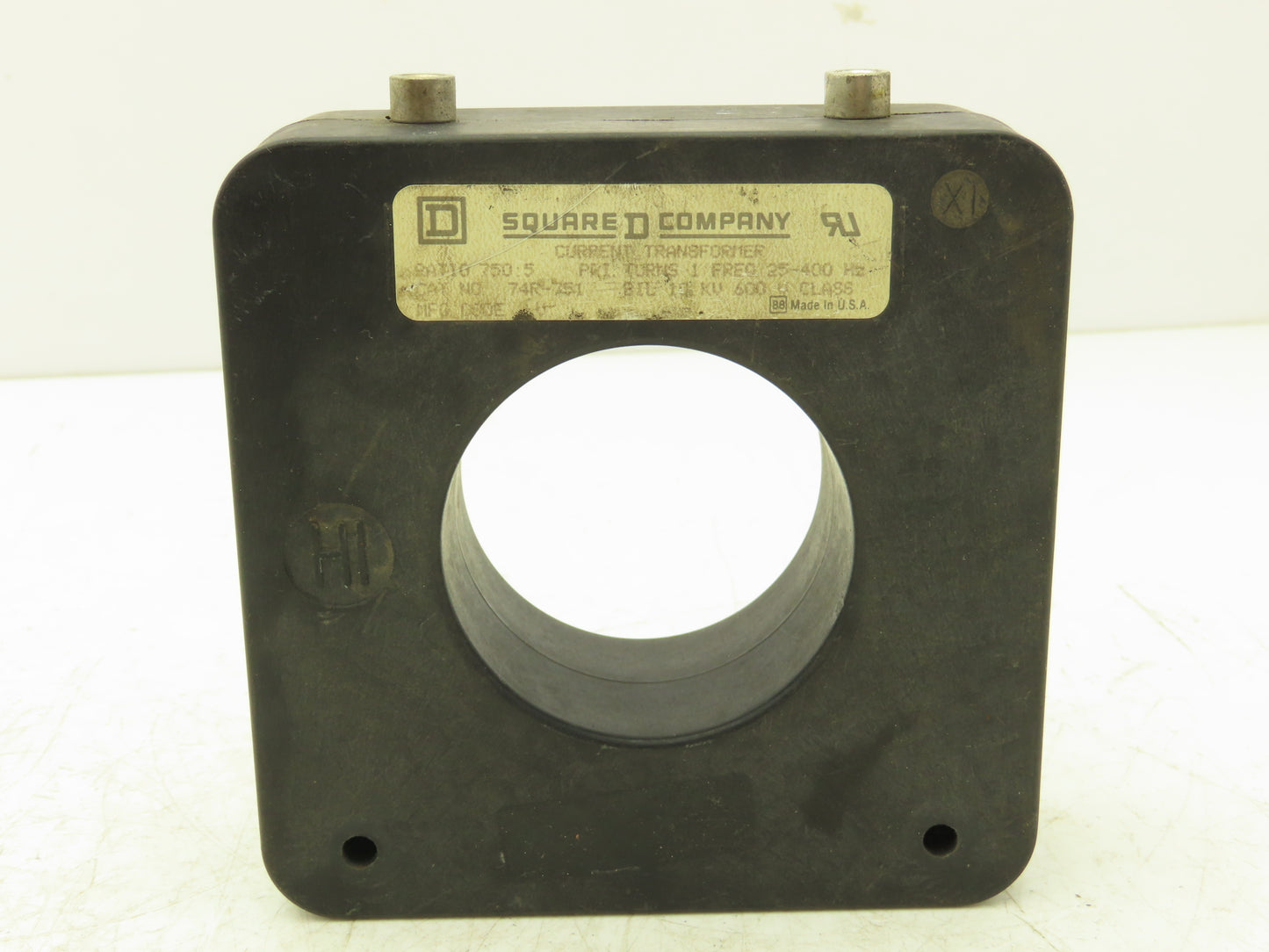Square D 74R-751 Current Transformer 750:5 Ratio 600v 25-400 Hz