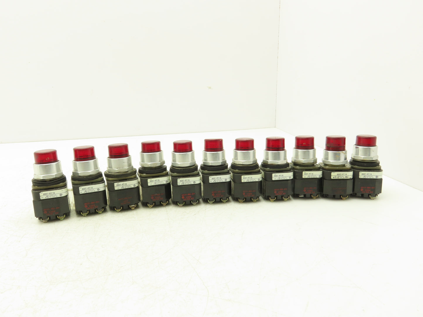 Allen Bradley 800T-PT16 Red Illuminated Pilot light 30mm 120VAC Lot of 11