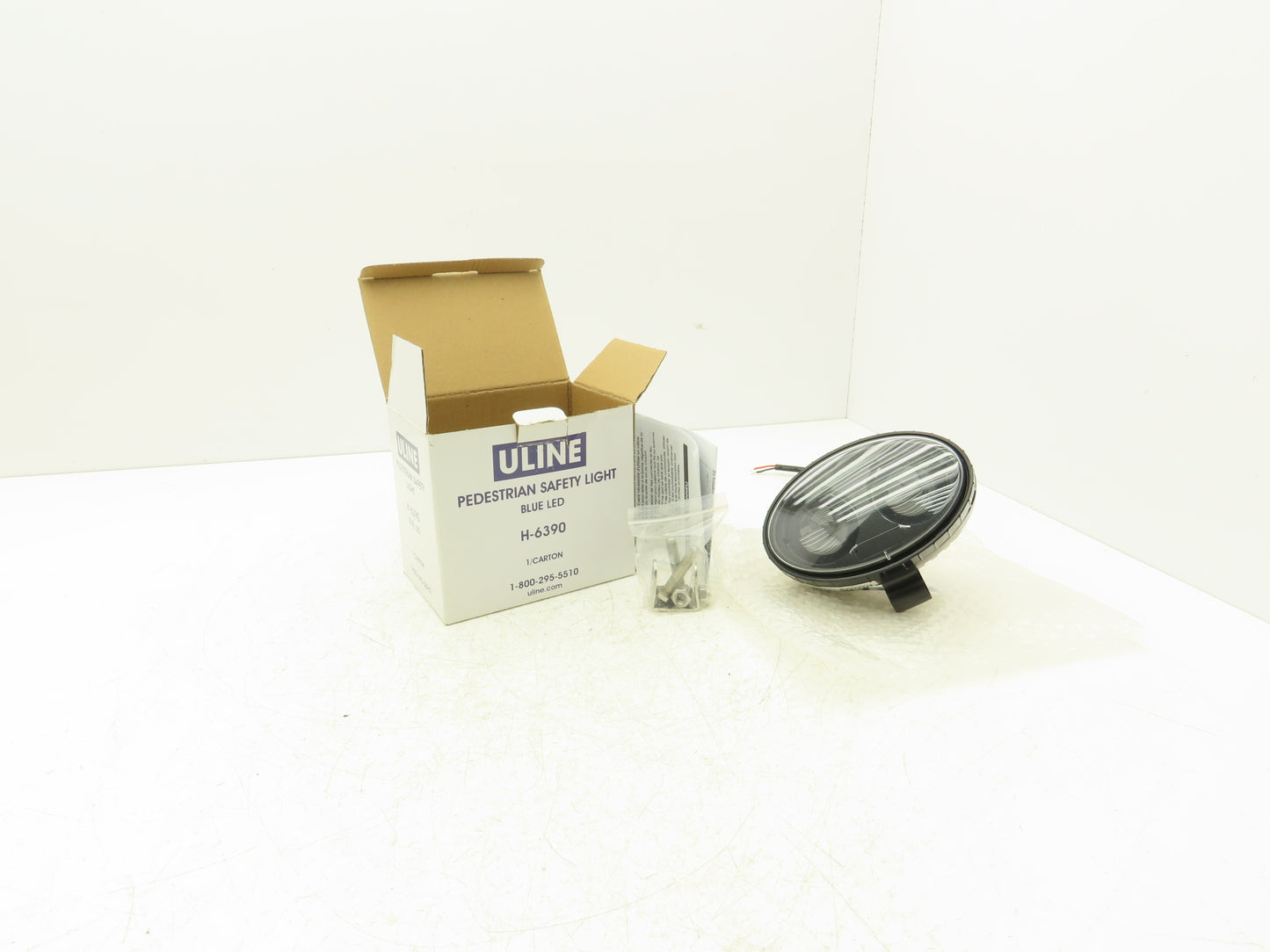 ULINE H-6390 Spotlight Blue Forklift Pedestrian Safety Spot Light W Bracket