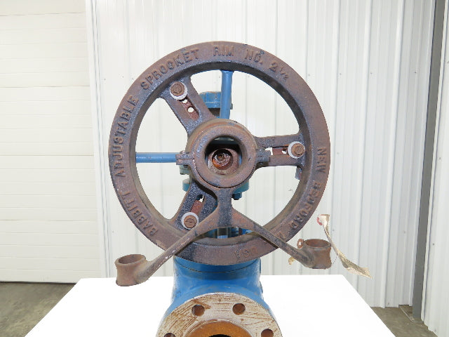 Atwood Morrill 3-Way Globe Valve 4" Flanged Limitorque Gear Operator Pull Chain