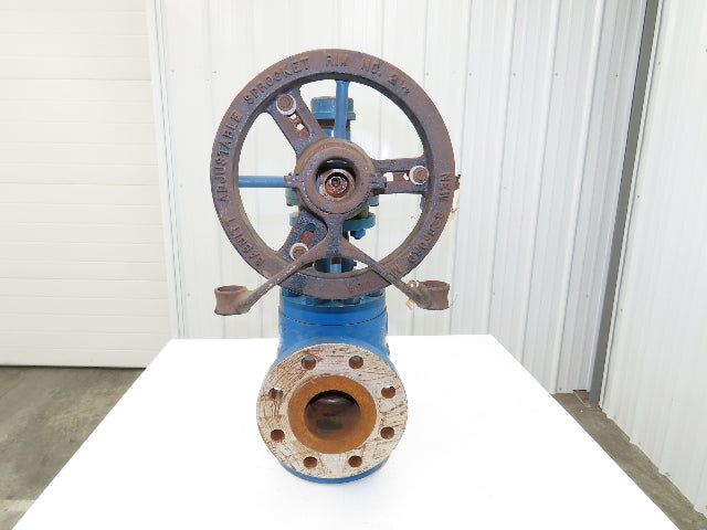 Atwood Morrill 3-Way Globe Valve 4" Flanged Limitorque Gear Operator Pull Chain
