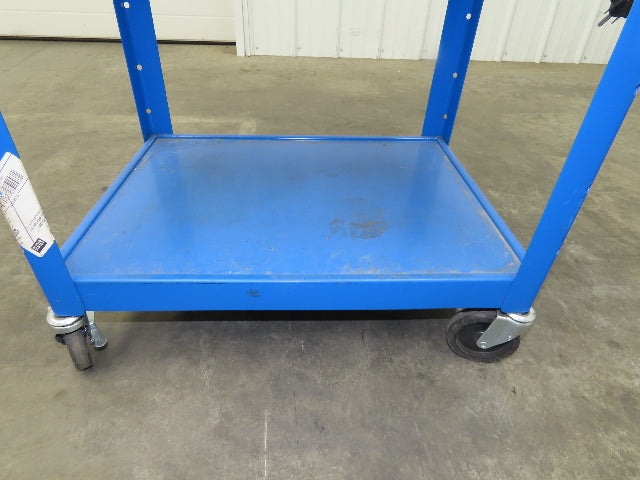 Uline H-4607 Mobile Workstation Computer Cart w/Power Strip 26x20"x 29-42"H Blue
