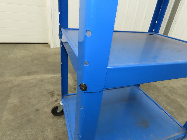 Uline H-4607 Mobile Workstation Computer Cart w/Power Strip 26x20"x 29-42"H Blue