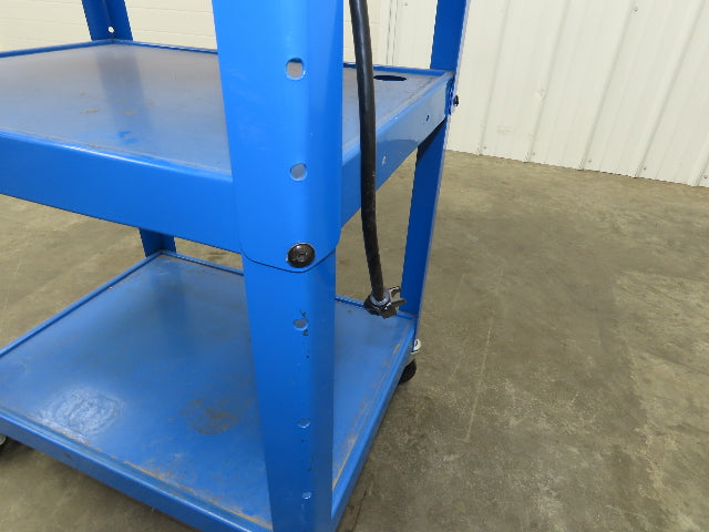 Uline H-4607 Mobile Workstation Computer Cart w/Power Strip 26x20"x 29-42"H Blue