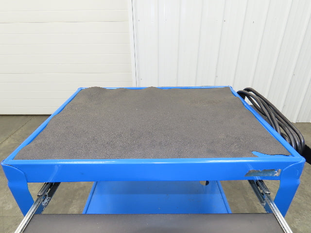 Uline H-4607 Mobile Workstation Computer Cart w/Power Strip 26x20"x 29-42"H Blue