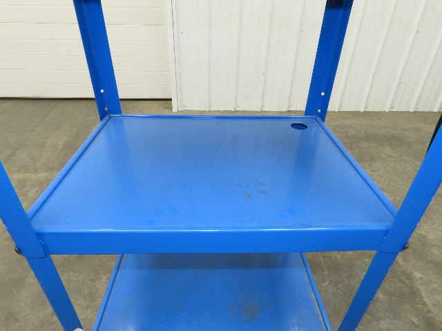 Uline H-4607 Mobile Workstation Computer Cart w/Power Strip 26x20"x 29-42"H Blue