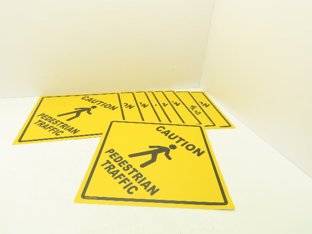 Stranco Adhesive Anit-Slip Floor Sign Caution Pedestrian Traffic 17" Lot Of 9