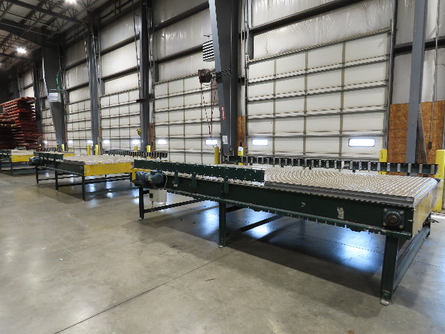 UMD 8' 8"W x 15' MatTop Plastic Roller Belt Conveyor 98"BF 3PH Belt Drive 112FPM