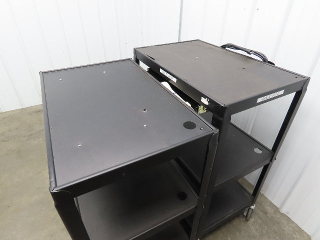 Uline H6746 Mobile Workstation Computer Cart 32x20"x 29-42"H Black Lot of 2
