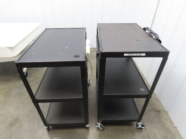 Uline H6746 Mobile Workstation Computer Cart 32x20"x 29-42"H Black Lot of 2