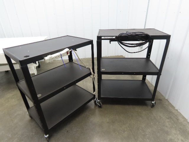 Uline H6746 Mobile Workstation Computer Cart 32x20"x 29-42"H Black Lot of 2