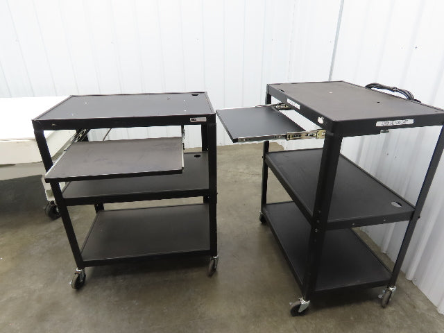 Uline H6746 Mobile Workstation Computer Cart 32x20"x 29-42"H Black Lot of 2