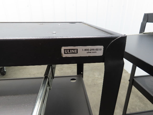 Uline H6746 Mobile Workstation Computer Cart 32x20"x 29-42"H Black Lot of 2
