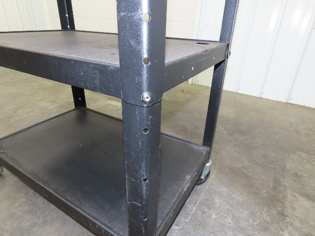 Uline H6746 Mobile Workstation Computer Cart 32x20"x 29-42"H Black Lot of 2