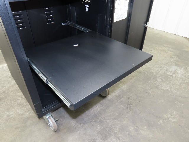 Global Industrial WB239115BKA Mobile Security 24" LCD Computer Cabinet Enclosure