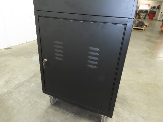 Global Industrial WB239115BKA Mobile Security 24" LCD Computer Cabinet Enclosure
