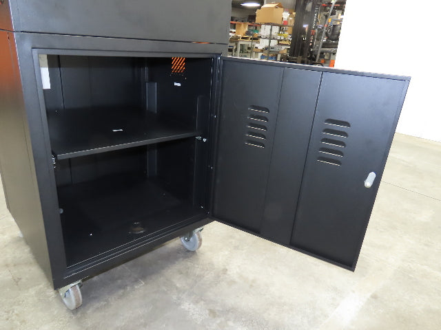 Global Industrial WB239115BKA Mobile Security 24" LCD Computer Cabinet Enclosure