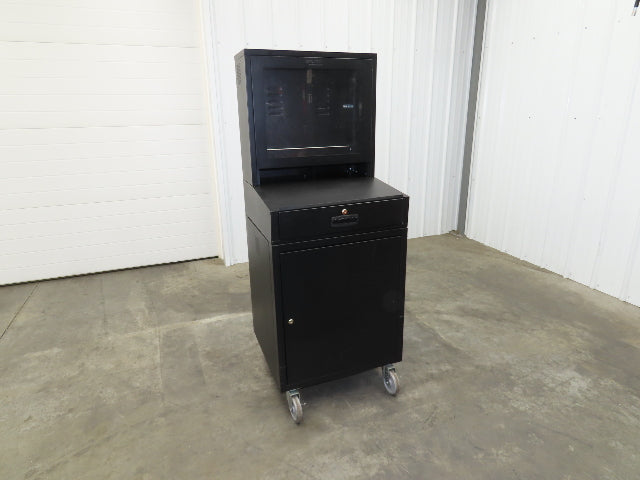 Global Industrial WB239115BKA Mobile Security 24" LCD Computer Cabinet Enclosure
