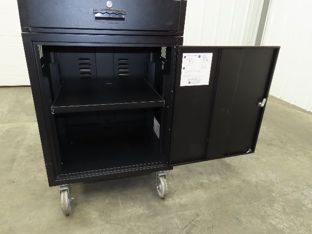 Global Industrial WB239115BKA Mobile Security 24" LCD Computer Cabinet Enclosure