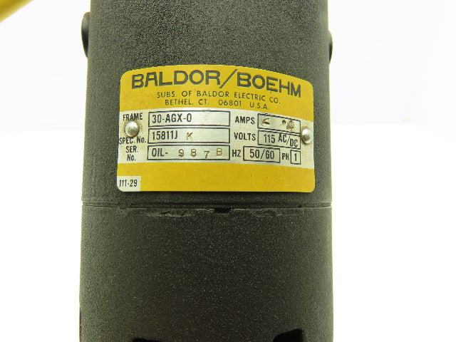 Baldor Oildyne 30-AGX-0 Hydraulic Pump Power Unit 115V 1PH 635110/D25313