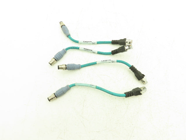 Turck RSSD RJ45S 441-0.2M Industrial Ethernet Cable 4-Pin M12 to RJ45 Lot of 4