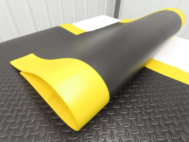 Uline Anti-Fatigue Black Foam Floor Mat 36"x 36" Yellow Border Work Lot of 2