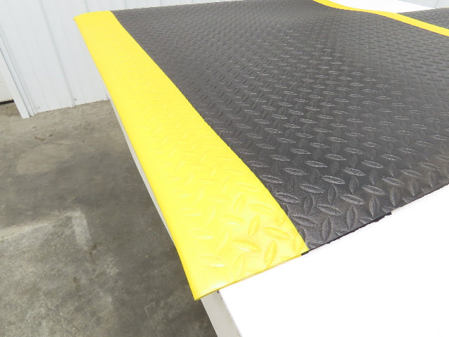 Uline Anti-Fatigue Black Foam Floor Mat 36"x 36" Yellow Border Work Lot of 2