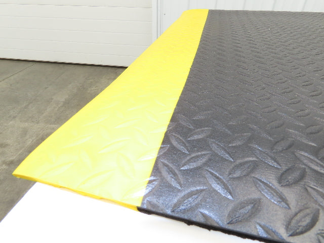 Uline Anti-Fatigue Black Foam Floor Mat 36"x 36" Yellow Border Work Lot of 2