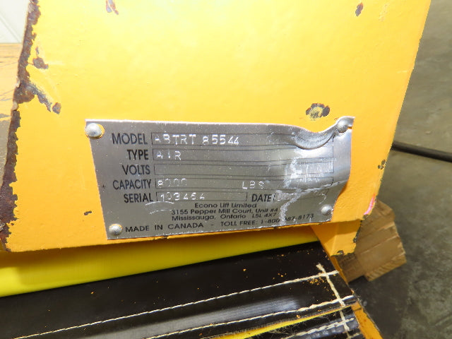 Econo Lift Pneumatic Tilt Table Tote Tipper 8000lbs 28° Degree 55 x 44" Top