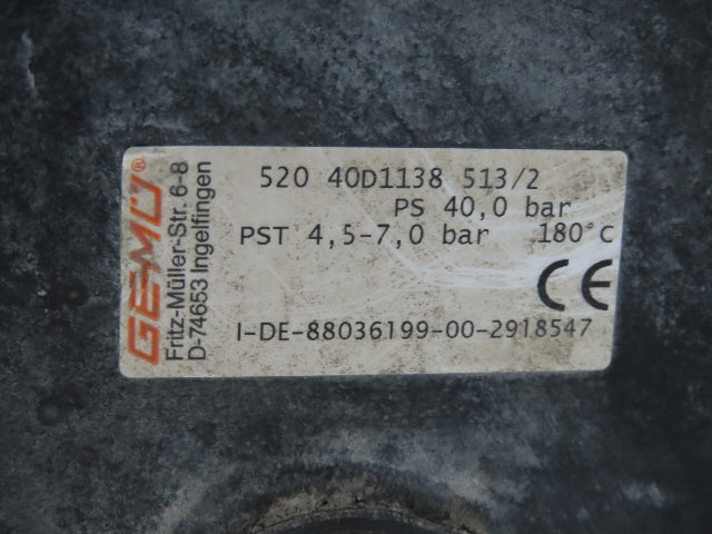 GEMU 520 40D1138 513/2 Pneumatic Diaphragm Actuator Globe Valve DN40 1-1/2"