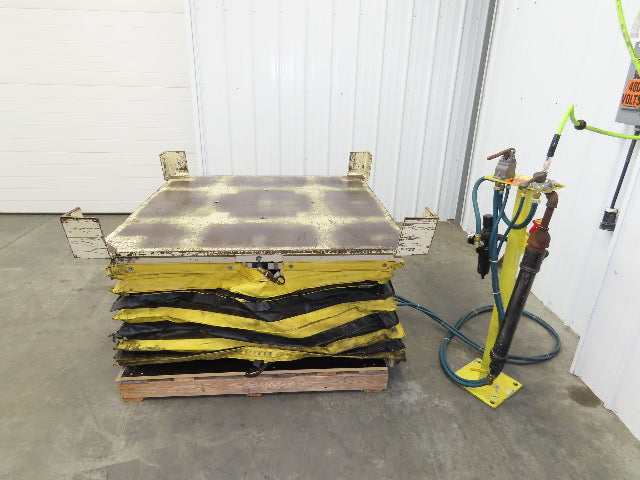 Airfloat Pneumatic Air Scissor Lift Table 4000lbs 48x48" Turntable Top 11 to 25"