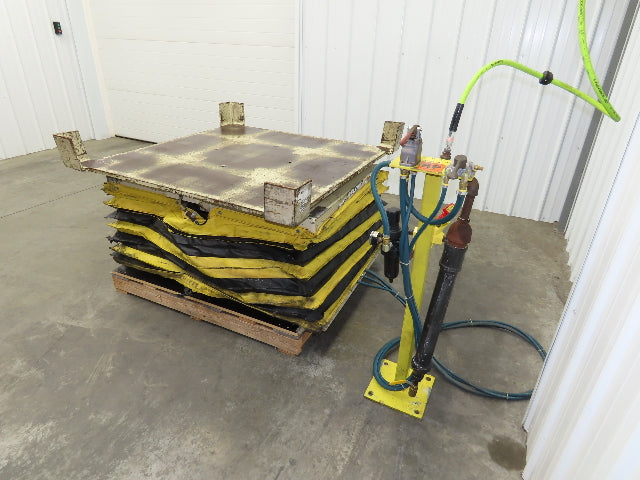 Airfloat Pneumatic Air Scissor Lift Table 4000lbs 48x48" Turntable Top 11 to 25"