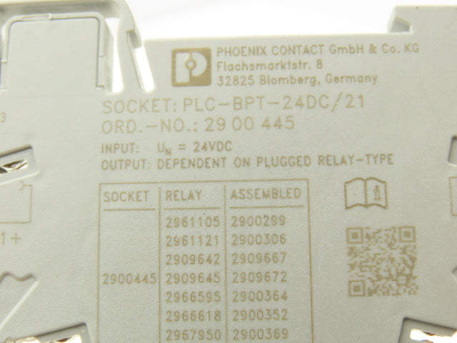 Phoenix Contact 2900445 Power Relay With Base PLC-BPT-24DC/21 6A Lot of 7