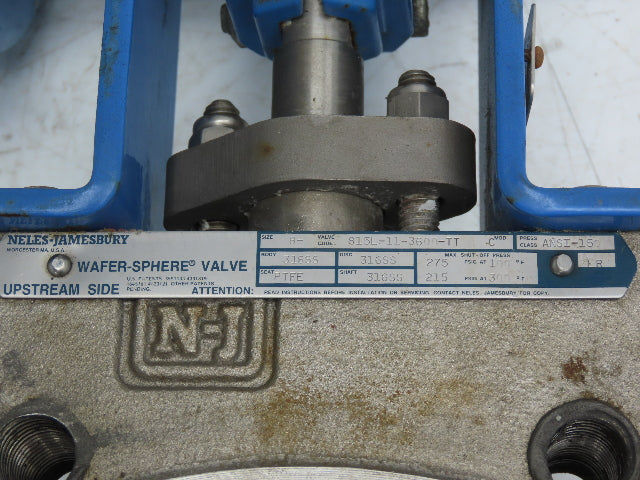 Jamesbury 316SS 8" Wafer Sphere Lugged Butterfly Valve w/Pneumatic Actuator QP3C