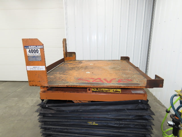 Airfloat Pneumatic Lift Tilt Table Tote Tipper 4000lbs 25° Degree 54x50" Top
