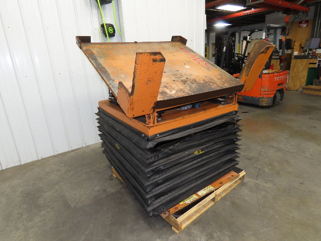 Airfloat Pneumatic Lift Tilt Table Tote Tipper 4000lbs 25° Degree 54x50" Top
