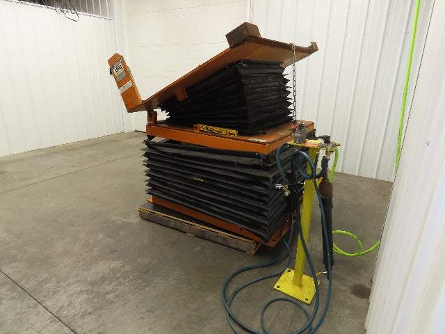 Airfloat Pneumatic Lift Tilt Table Tote Tipper 4000lbs 25° Degree 54x50" Top