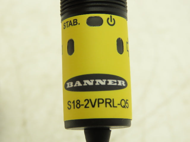Banner S18-2VPRL-Q5 Photoeye Sensor Receiver 18mm 10-30VDC