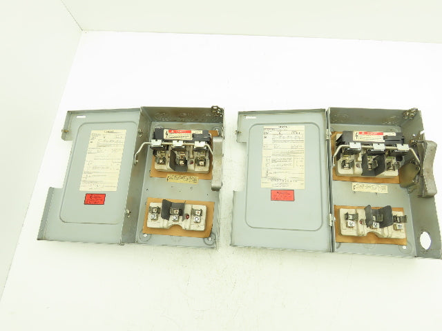 Siemens F351 ITE Enclosed Disconnect Switch Vacu-break 600VAC 30A 3Ph Lot of 2