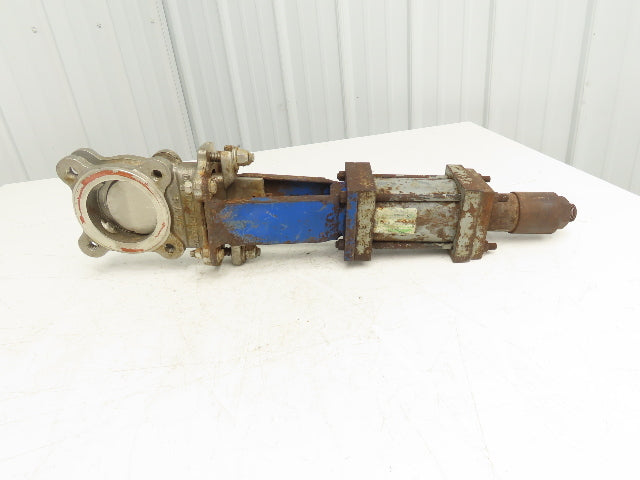 DeZurik 824 3" 304 Stainless Knife Gate Valve V-Port *Air Cylinder Actuated*