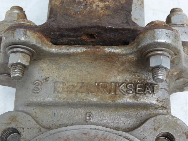 DeZurik 824 3" 304 Stainless Knife Gate Valve V-Port *Air Cylinder Actuated*