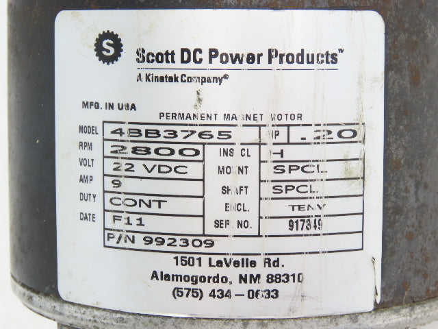 JLG 3160323 Direct Drive DC Motor W/Gearbox 22V 2800rpm 10MSP Stock Picker